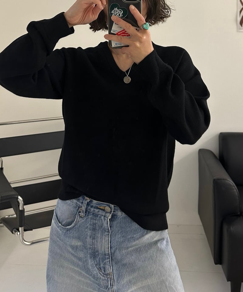 V neck wool knit | ok.soon