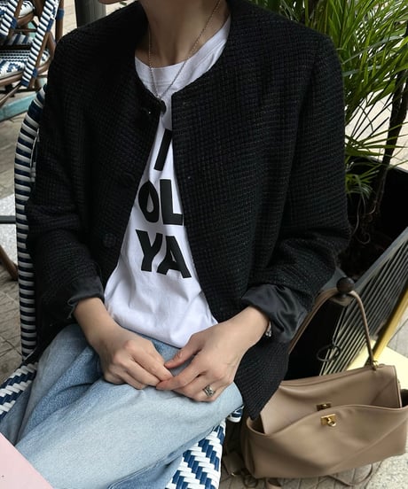 monotone tweed jacket