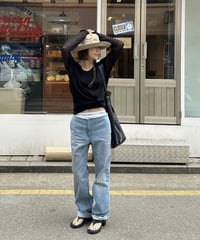 linen mesh knit(black,beige)