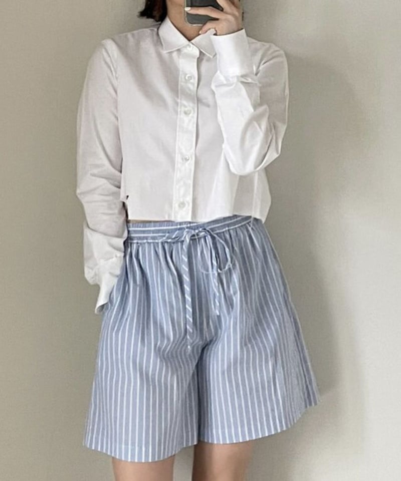 mulch stripe half pants (yellow/blue) | ok.soon