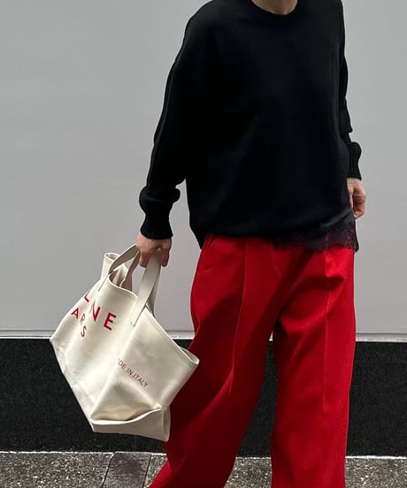 1tuck casual slacks red