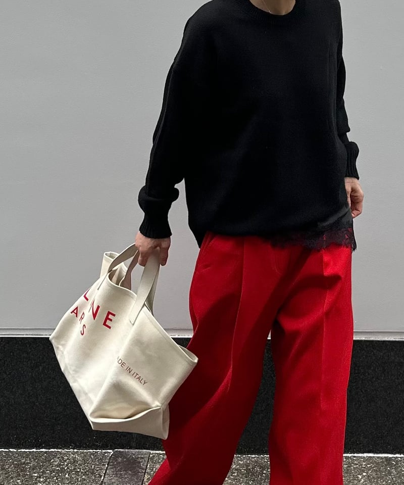 1tuck casual slacks red | ok.soon