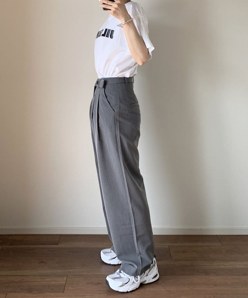 2ボタンワイドスラックスgray | ok.soon 2ボタンワイドスラックスgray | ok.soon