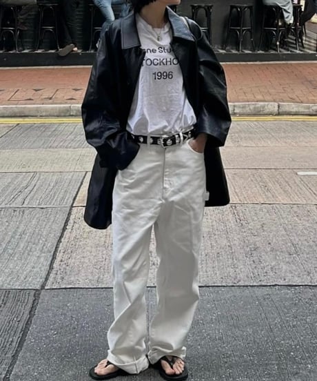 ok.soon×piccadilly cotton white painter pants