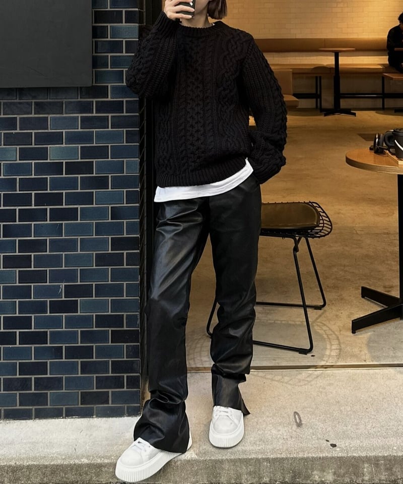 cable knit black | ok.soon
