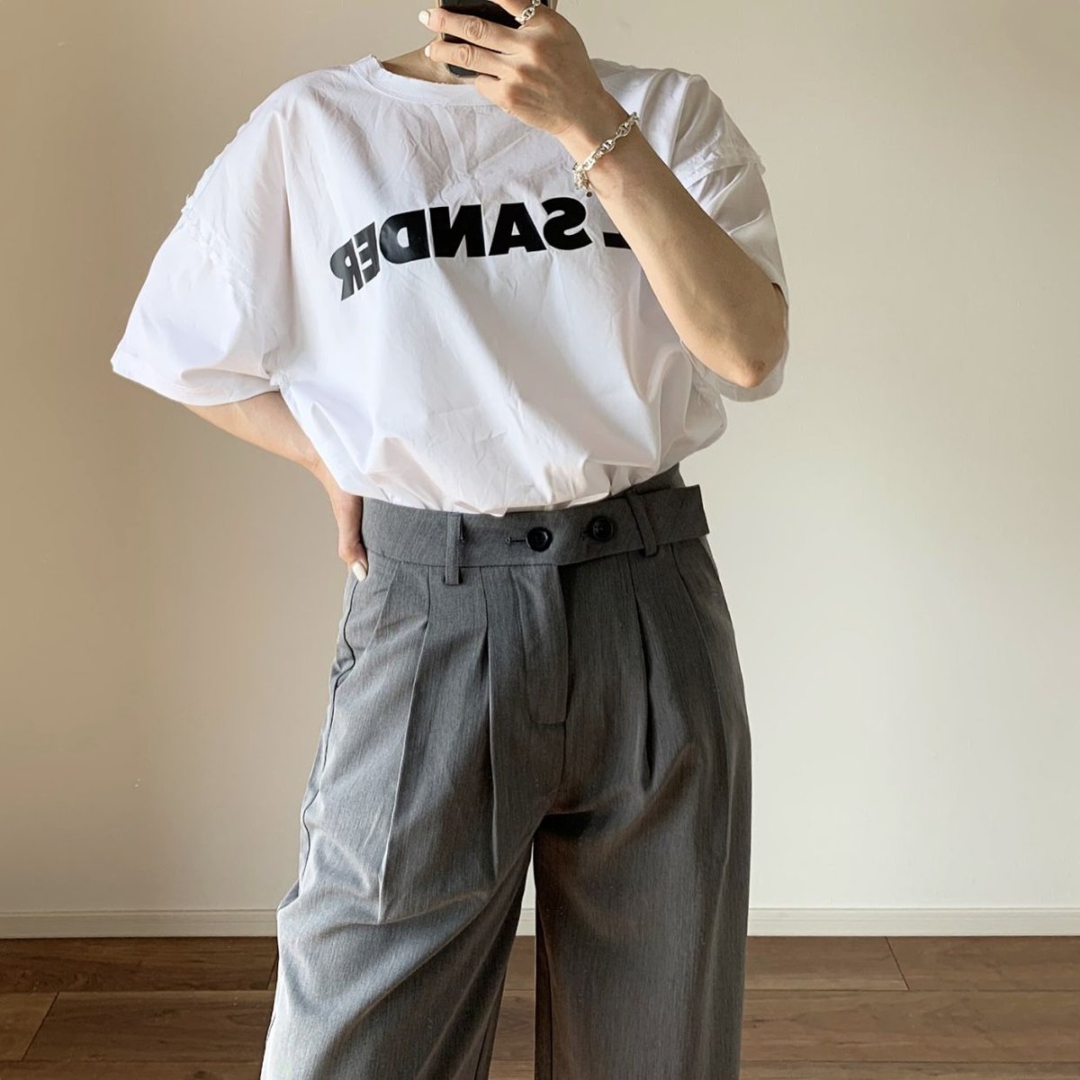 2ボタンワイドスラックスgray | ok.soon 2ボタンワイドスラックスgray | ok.soon