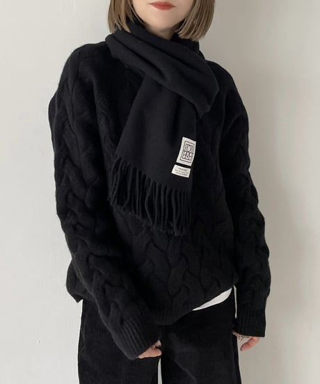 donut cable  knit(black/white)