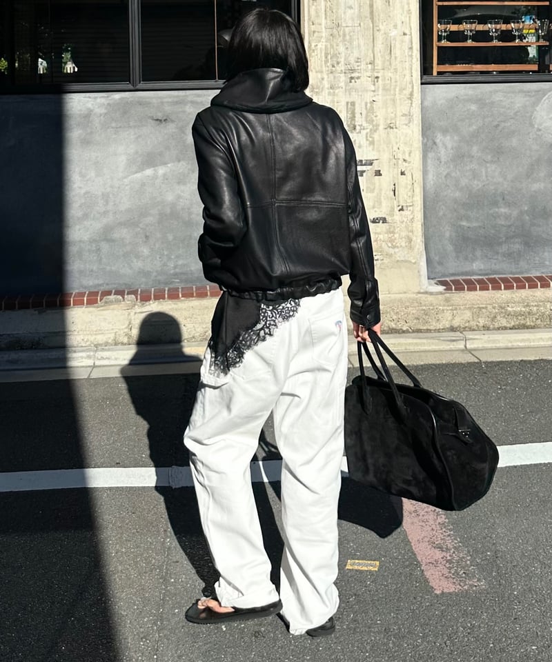 ok.soon➕　hooded leather blouson(black) hooded leather blouson(black) | ok.soon