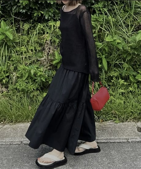 linen mesh knit(black,beige)