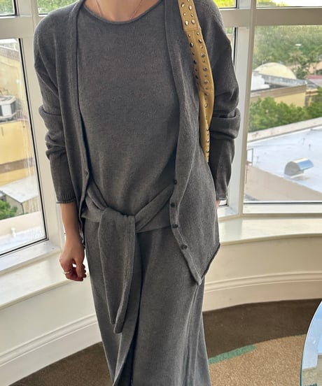 relax series linen blend cardigan & sleeveless knit