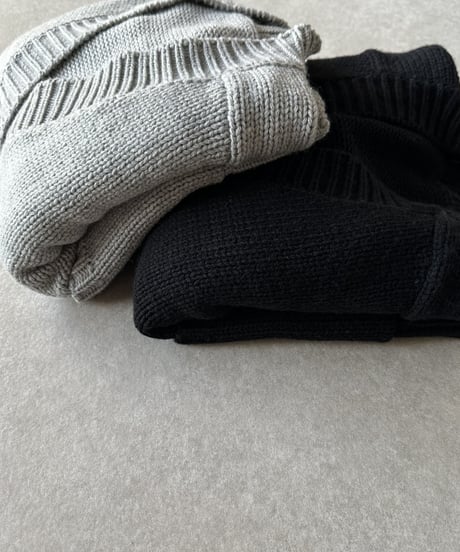 high neck knit(gray/black/offwhite)