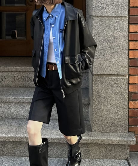 fake leather blouson