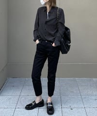 cotton slim pants (black)
