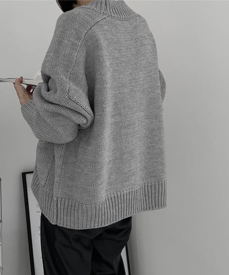 knit cardigan(gray/black)