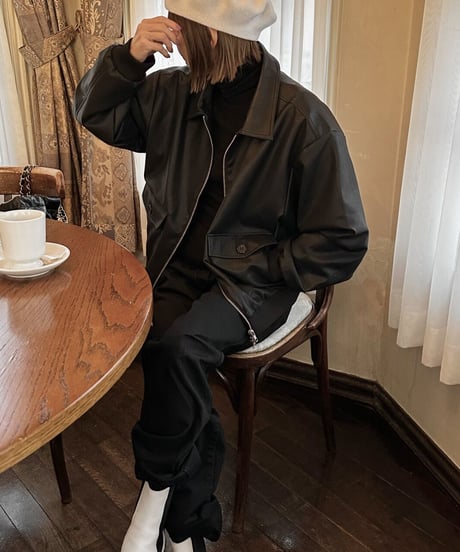 fake leather blouson
