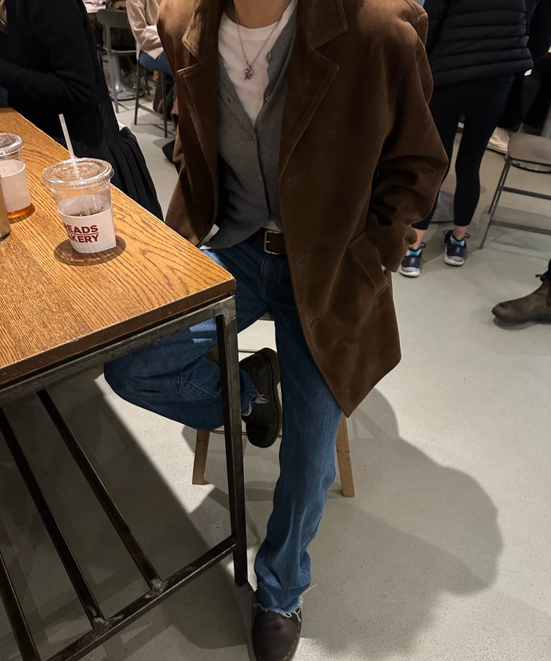 classic suede jacket brown | ok.soon
