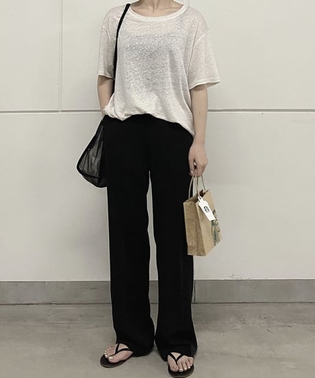 long length straight slacks (black)