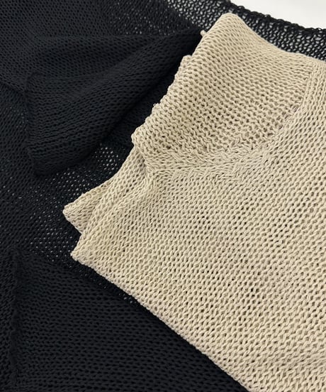 linen mesh knit(black,beige)