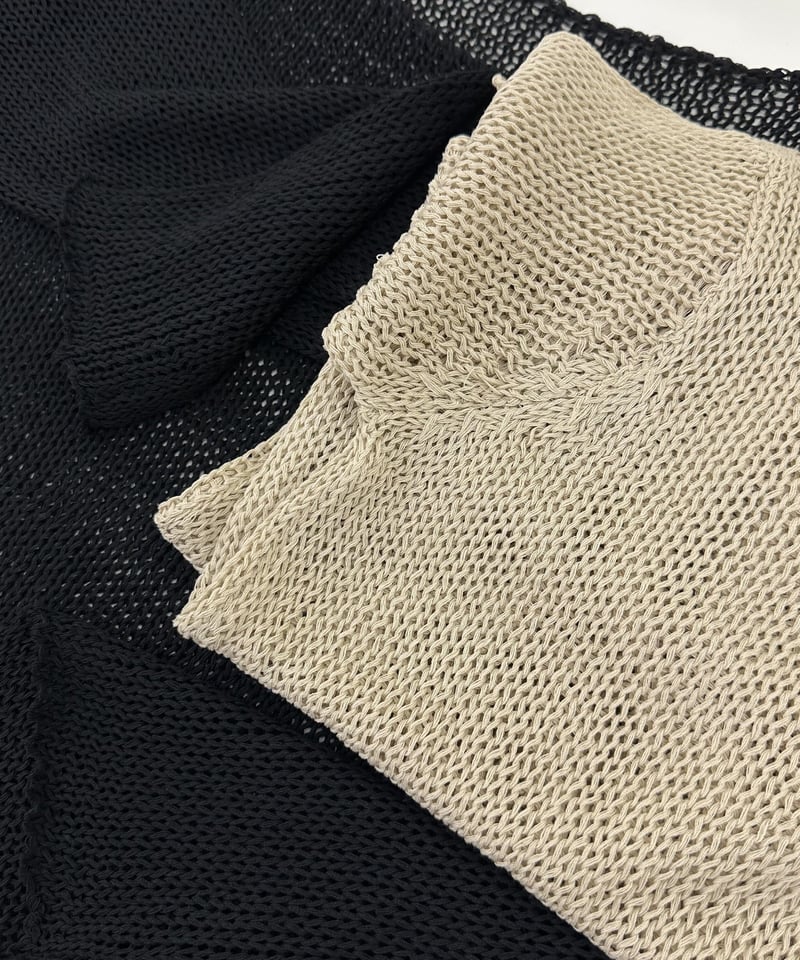 ニット/セーター ok.soon  linen mesh knit linen mesh knit(black,beige) | ok.soon