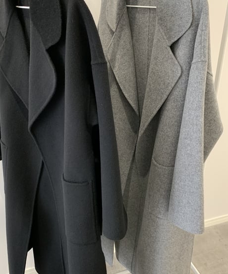 light melton coat(gray/black)