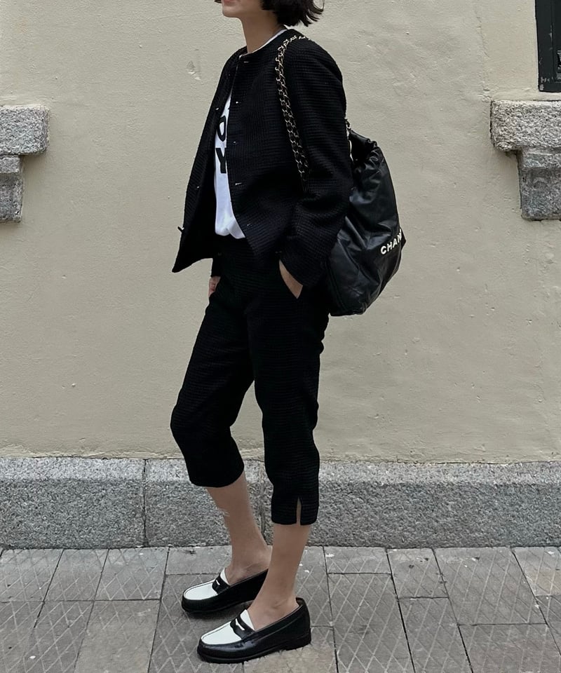 monotone tweed capri pants | ok.soon
