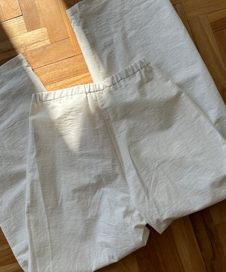 drawstring cotton pants white