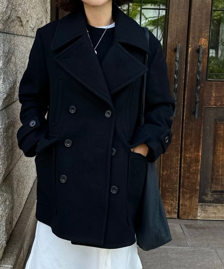 pea coat black