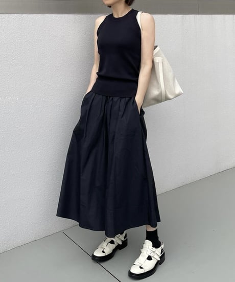 コットンギャザースカートwhite,black