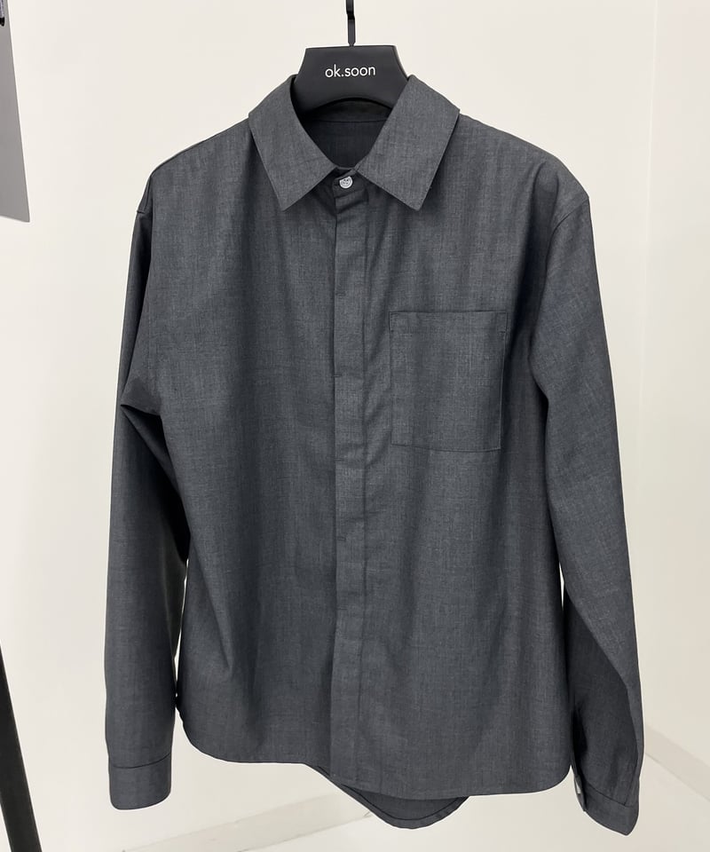 front fly shirt (gray) | ok.soon