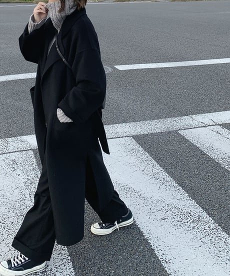 light melton coat(gray/black)