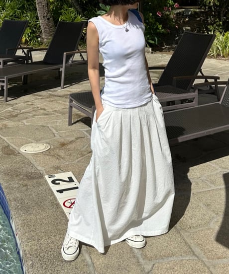 gingham check long skirt