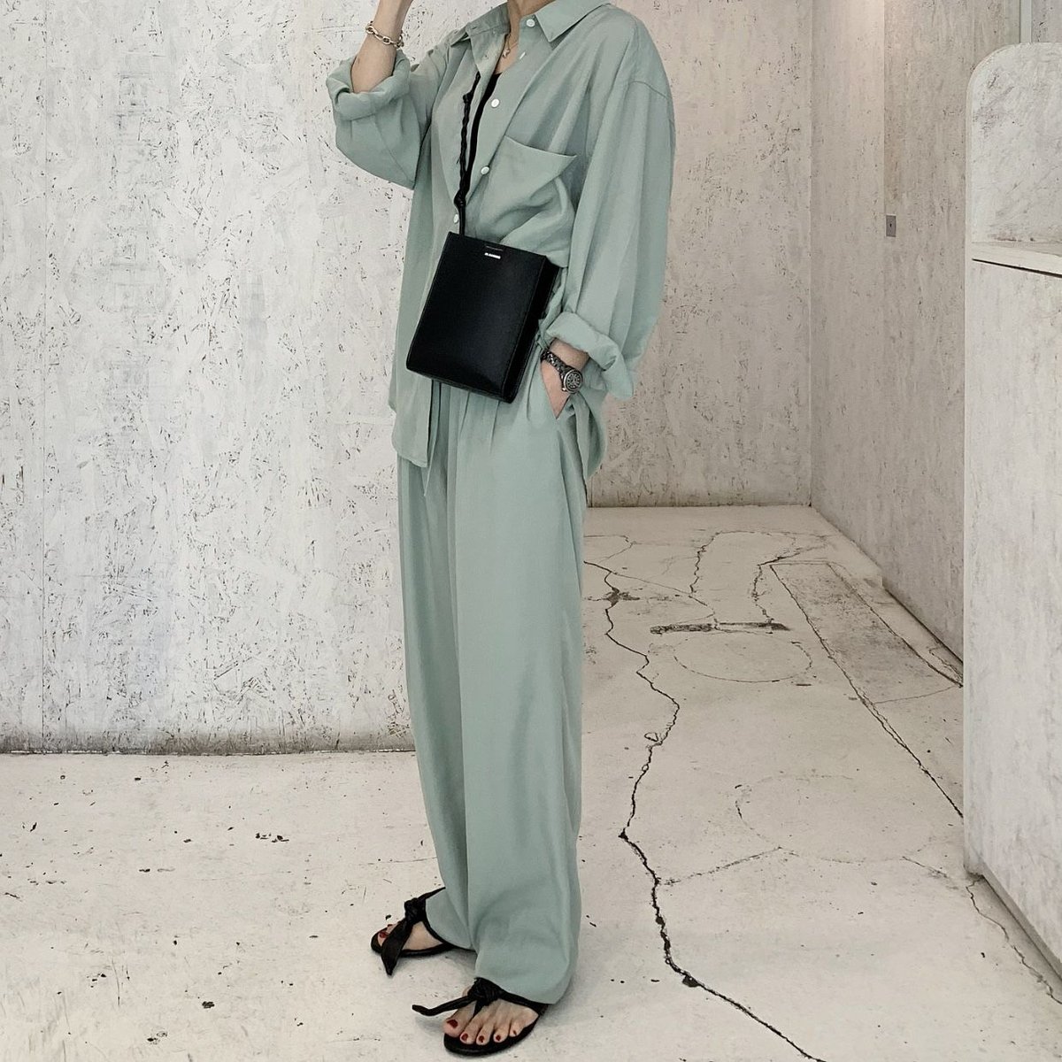 green label relaxing Dオックス　パンツスーツセットアップ green label relaxing Dオックス パンツスーツセットアップ