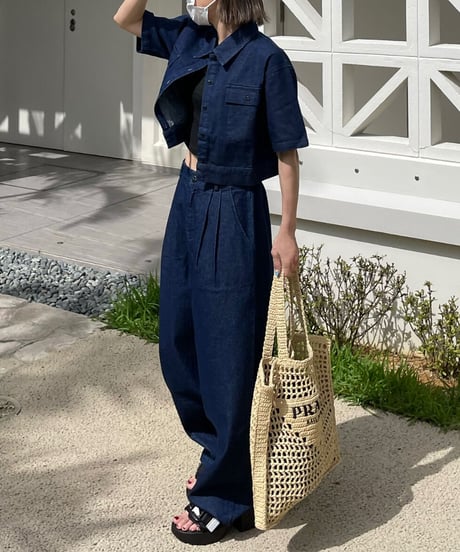 cropped denim set-up