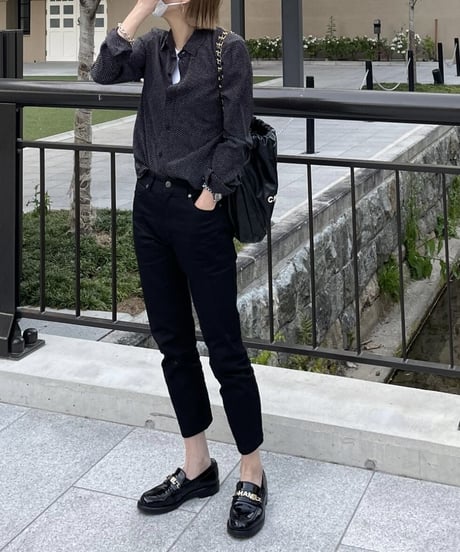 cotton slim pants (black)
