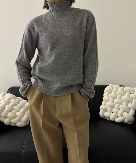 tailored slacks(black/camel)