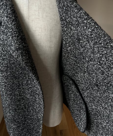 wool tweed half coat