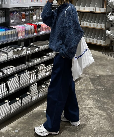 ハイネックミックスニットgray,blue