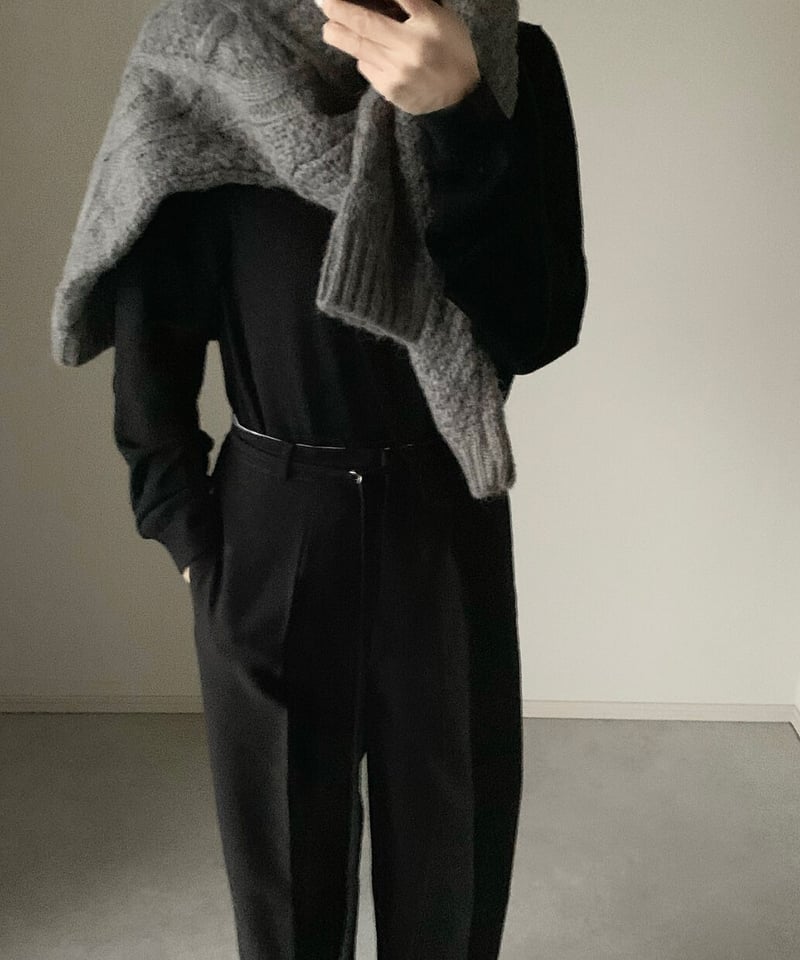 high-waist wool like slacks | ok.soon