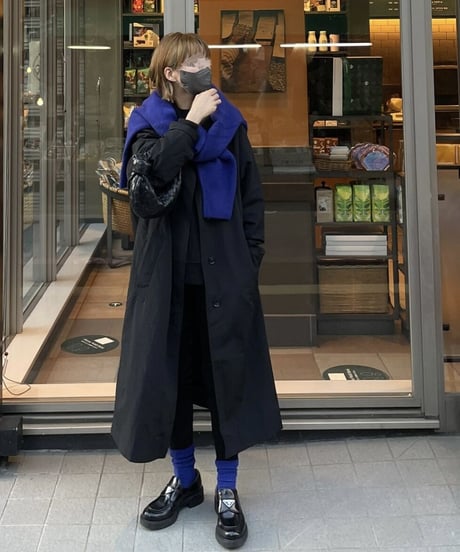 ［full liner］light soutien collar coat (black/beige)