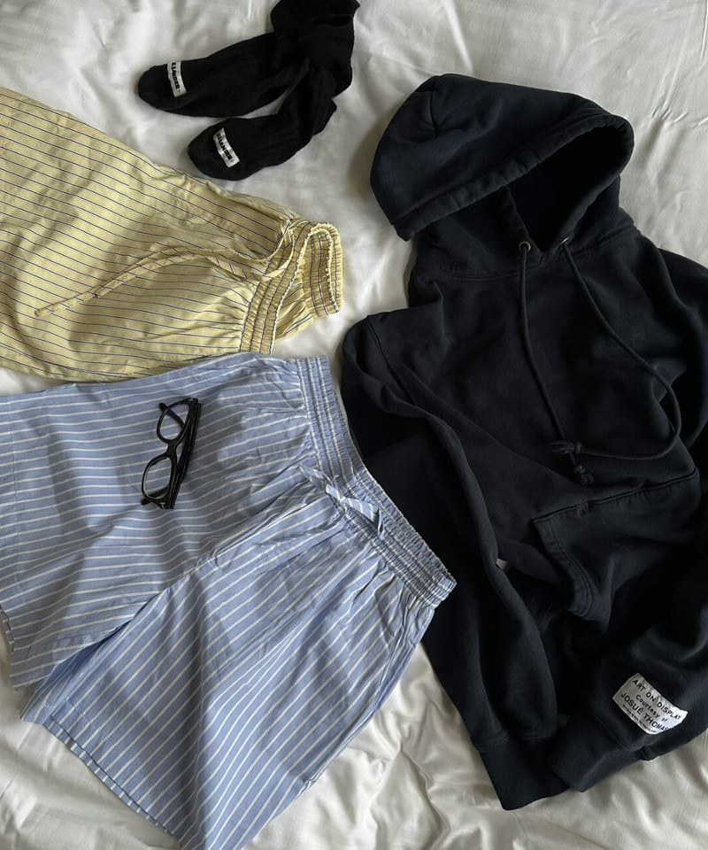 mulch stripe half pants (yellow/blue) | ok.soon