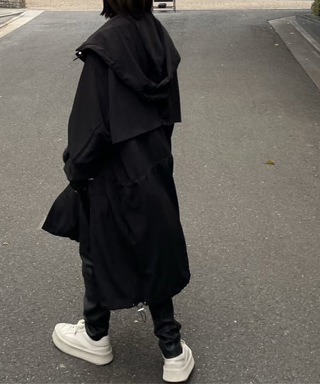 cotton hood coat (black)