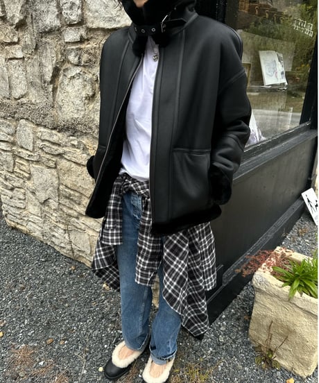 leather shearing jacket