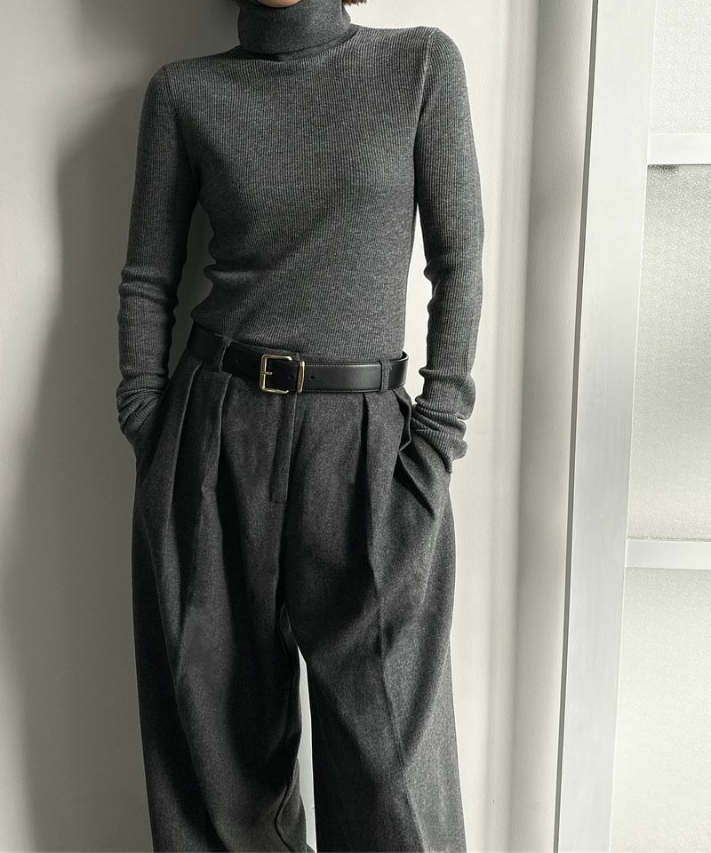 flannel wide slacks | ok.soon