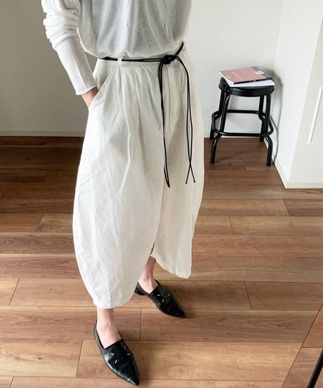 linen croped pants white