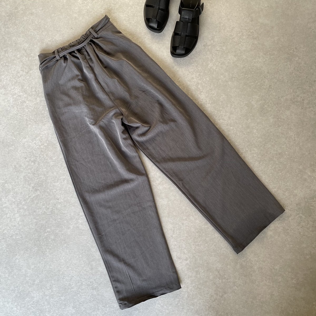 ok.soon 2本まとめ 2タックストリングスラックスgray | ok.soon