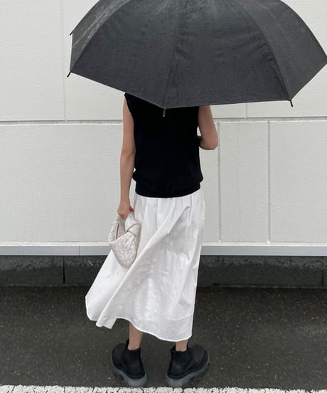 コットンギャザースカートwhite,black