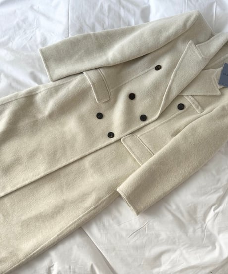 white chester coat with scarf
