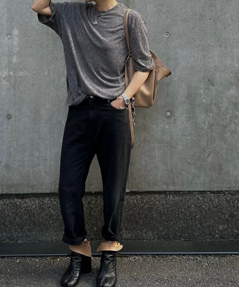 loose fit tshirt(gray/white) | ok.soon
