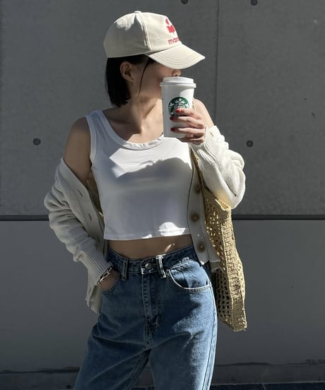 cropped tank (white/black)
