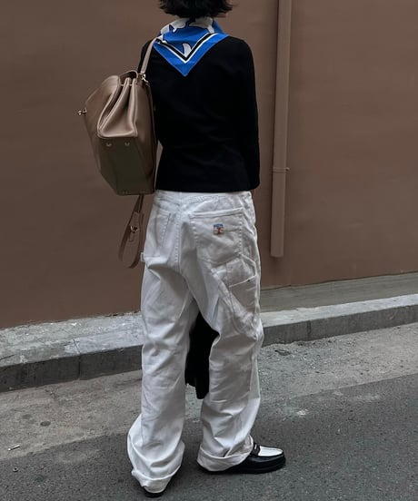 ok.soon×piccadilly cotton white painter pants